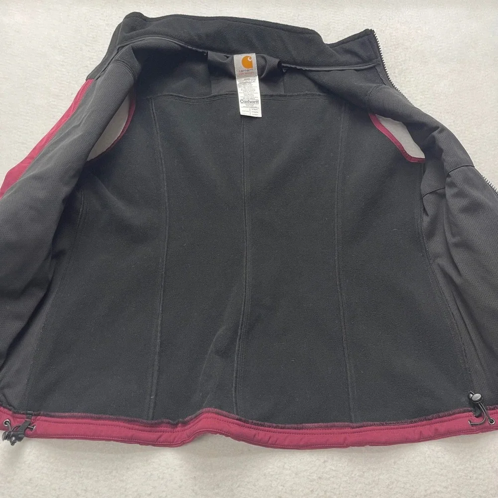 Carhartt Vest Women XL Burgundy WV002 BRG Softshell Fleece‎ Lined Work Gorpcore